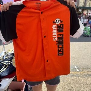 Stitches Orange and Black Jersey Sporty Top